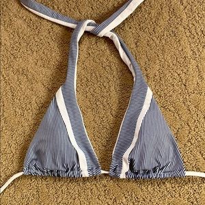LSPACE blue and white striped bikini top